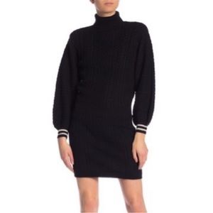 Joie Black Cable Knit Bishop Turtleneck Dress. Great condition. Size XS